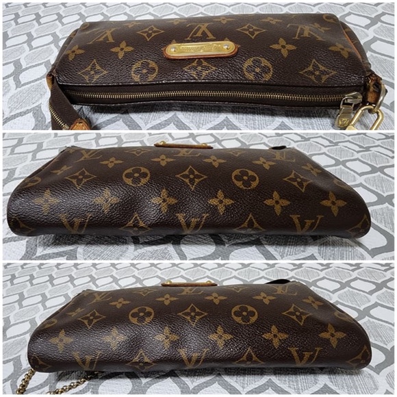Authentic LOUIS VUITTON Monogram Canvas Eva Clutch/ Crossbody Bag Brown - Picture 16 of 16